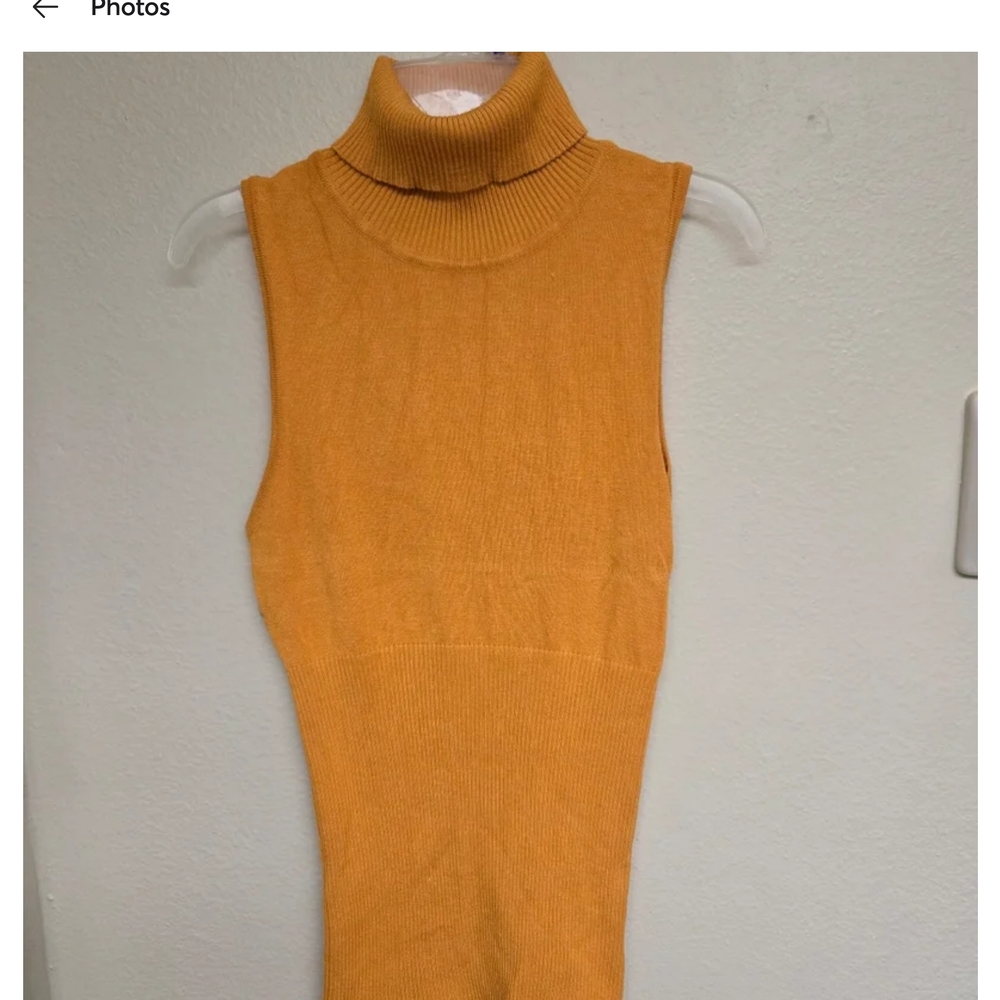 2B Bebe Yellow Ribbed Fitted Tank Top